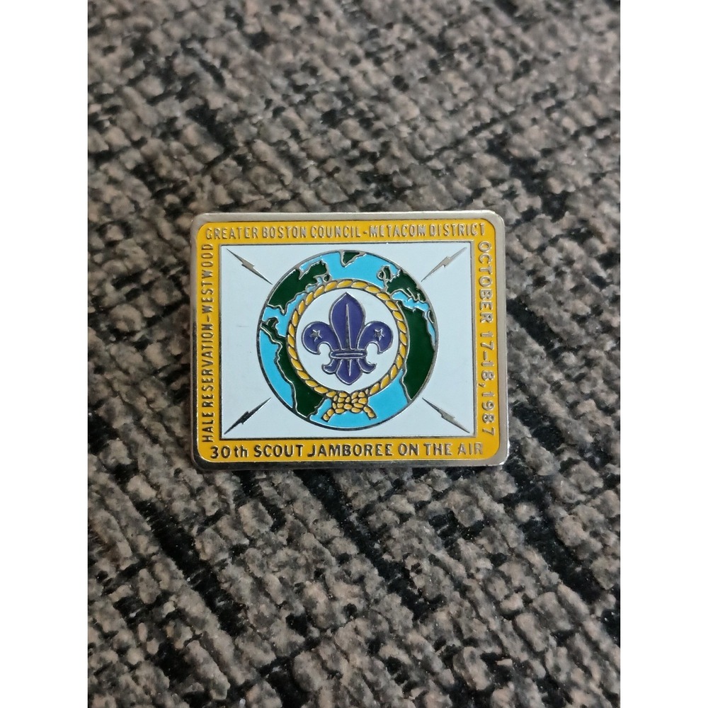 Vintage 1987 30th Scout Jamboree On The Air JOTA Lapel Hat Pin Tie Tac Taiwan
